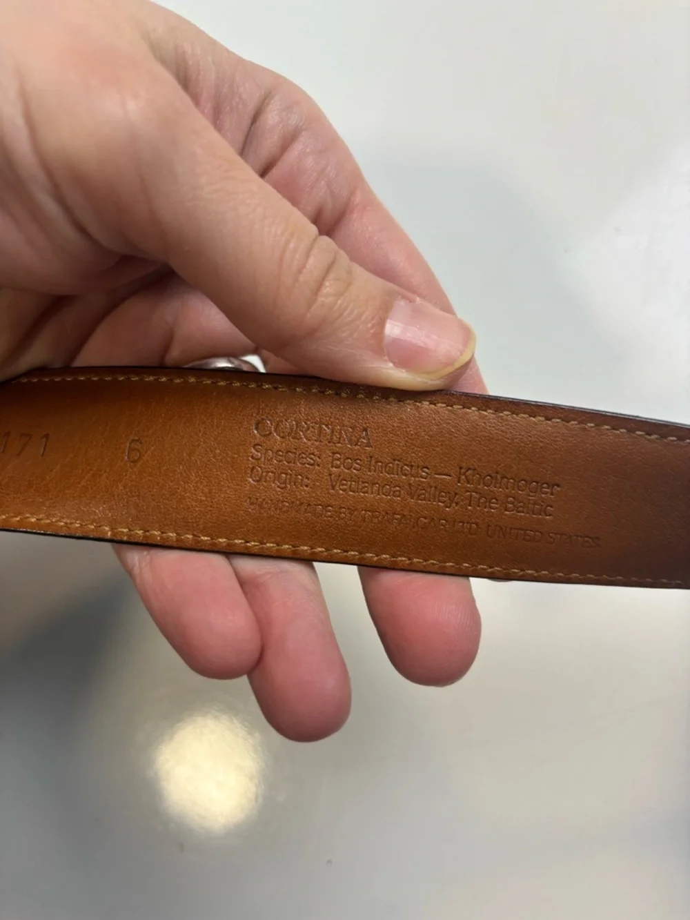 Trafalgar Cortina brown leather belt sz‎ 36